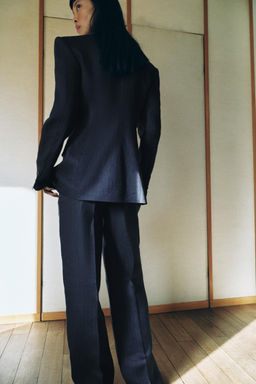 BLAZER ENTALLADA ESPIGA LINO 100% / ?ndigo - Zara фото 3