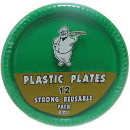 Цена за 2 шт. Тарелка пластиковая 23см в наборе 12шт зеленая
