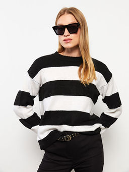 Bisiklet Yaka Renk Bloklu Uzun Kollu Kad?n Triko Kazak - Waikiki фото 3