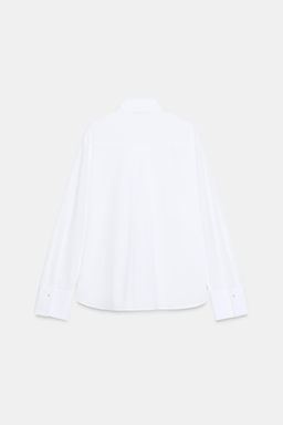 POPLIN SHIRT WITH FAUX PEARL BOWS - Zara фото 8