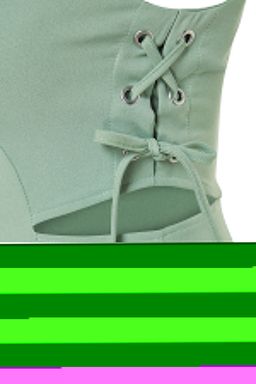 TRENDYOLMILLA Mint Vucuda Oturan Cut Out Detayl? Kolsuz Midi Kalem Etek Dokuma Elbise TWOSS23EL02043 фото 6
