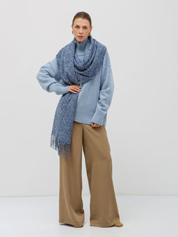 Большой теплый двусторонний палантин В СОСТАВЕ ШЕРСТЬ - Tantino фото 3