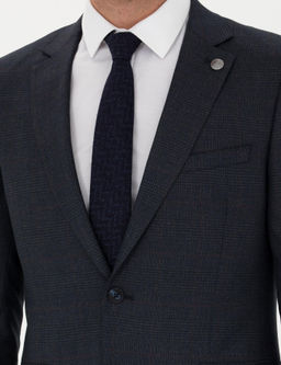 Lacivert Ex. Slim Fit Tak_m Elbise