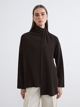 Atk?l? Oversize Kad?n Triko Kazak