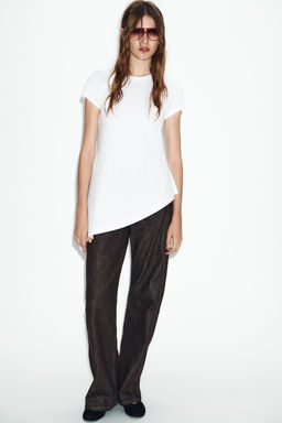 ASYMMETRIC SHORT SLEEVE T-SHIRT - Zara фото 10