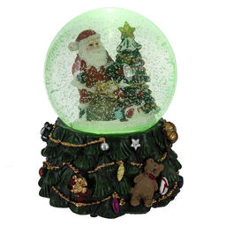 Фигурка декор в стекл шаре "Дед Мороз" ( подсв, муз, вьюга, AAAх3 н/п), D 10 см, L11 W11 H15 см