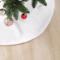 Юбка (фартук) под елку белая плюшевая d85см