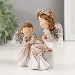 Фигурка полистоун «Мама-ангел с дочкой», 11.5×7×12 см