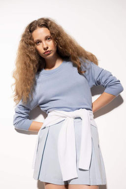 Свитер обычного кроя с круглым вырезом - Defacto фото 3