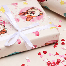 Цена за 2 шт. Бумага упаковочная, крафт Я тебя люблю, 70?100 см, 1 лист