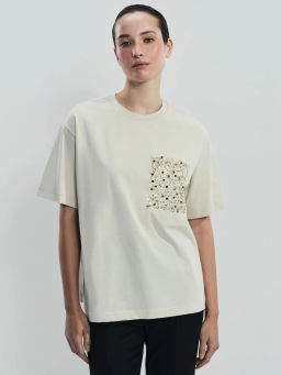 Футболка из хлопка с декоративным карманом / Zarina