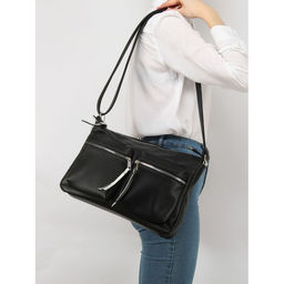 Сумка женская искусственная кожа ADEL-261. 1отдел+кар/пер, черный флотер 256600 - Adelia фото 5