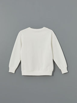 Bisiklet Yaka Bask?l? Erkek ?ocuk Sweatshirt - Waikiki фото 3