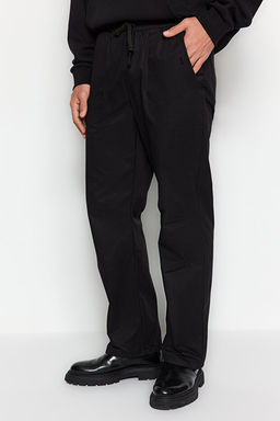 Siyah Regular Fit Beli Ba_c_k Detayl_ Pantolon TMNAW24PL00017