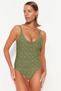 Yesil V Yaka S?rt Dekolteli Simli Normal Paca Mayo TBESS23MA00222