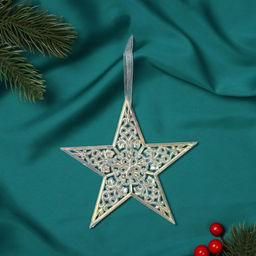 Цена за 3 шт. Ёлочная игрушка Зимнее волшебство. Изящная пластик, 12.512.5 см, прозрачный перелив фото 3