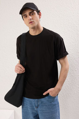 TRENDYOL MAN Beyaz-Siyah Oversize/Genis Kesim 2li Paket Kartal Bask?-Duz %100 Pamuk T-Shirt TMNSS25TS00214 - Trendyolmilla фото 9