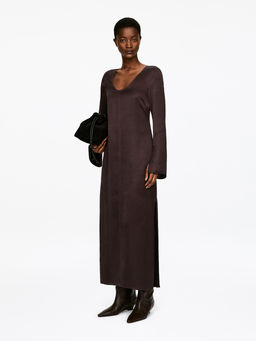 Vestido de sat?n con escote redondo - H&m фото 3