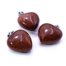 Подвеска Сердечко из камня Авантюрин коричневый символ победы и достижения цели 2см