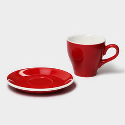 Кофейная пара фарфоровая Magistro Coffee time, 2 предмета: чашка 280 мл, блюдце d=15,5 см, цвет красный  фото 3