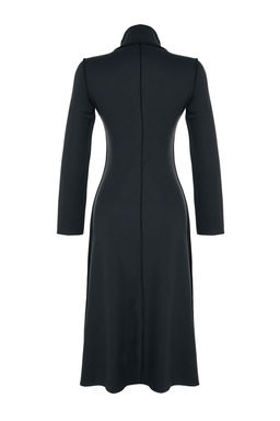 Antrasit Karyoka Dikisli A Kesim/Can Form Selanik/Triko Gorunumlu Midi Orme Elbise TWOAW24EL00333 - Trendyolmilla фото 8