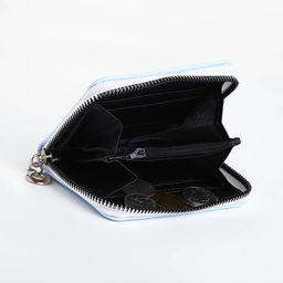 Кошелёк на молнии, отдел для карт, для монет, голубой