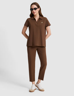 Kahverengi Comfort Fit Polo Yaka Ti__rt