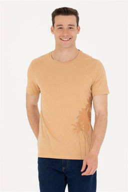 U. S. Polo Assn Мужская футболка Camel с круглым вырезом Неожиданная скидка в корзине