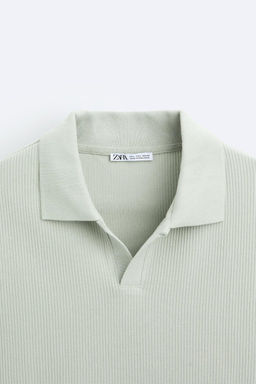 TEXTURED POLO SHIRT WITH RIBBED TRIMS - Zara фото 27
