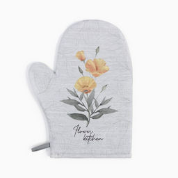 Цена за 2 шт. Варежка-прихватка Этель Yellow poppies 20×27 см, 100% хлопок, 250 г/м²