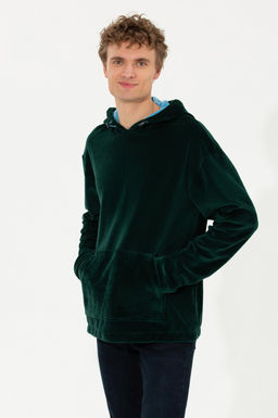 U. S. Polo Assn Мужская зеленая комфортная толстовка с капюшоном - U.s. polo assn фото 3