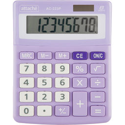 Калькулятор настольный КОМП Attache, AС-223P,8р,дв. пит, фиолет,134x107x34