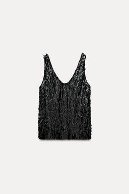 ZW COLLECTION SEQUIN STRAP TOP - Zara фото 7