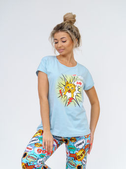 800 Пижама "Взрыв/Голубой"