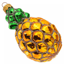 Елочная игрушка фигурка стеклянная Ананас h11см, ручная художественная роспись, подарочная упаковка (Россия) - Домашняя мода фото 3