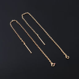 Основы для пусет 100×0.8 мм, протяжки с цепочкой, цвет золото (пара)