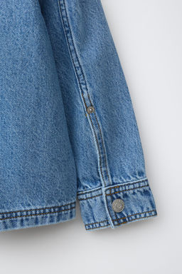 SOBRECAMISA DENIM CAPUCHA DESMONTABLE FELPA / Azul - Zara фото 6