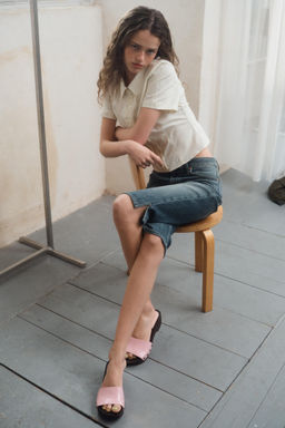 CAMISA POPEL?N VOLANTES TACHAS / Crudo - Zara фото 2