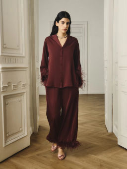 Прямые брюки из вискозы с перьями / Zarina