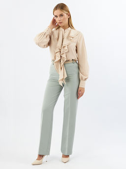 Блузкас отлетными рюшами OD-914-1 бежевый - Tantino фото 13