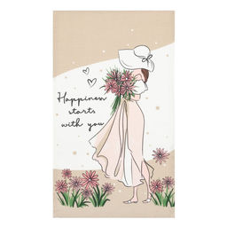 Набор кухонных полотенец Доляна Happiness, 35?60 см -2 шт., 100% хлопок, вафля 160 г/м?