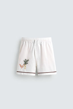 BERMUDA RELAXED FIT BORDADOS CONTRASTE / Crudo - Zara фото 8