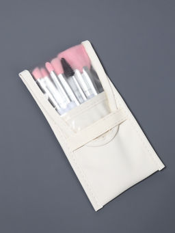 Набор кистей для макияжа COLOR POWER pink, 10 шт., в чехле, белый