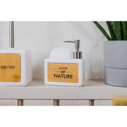 Дозатор для моющего средства с подставкой для губки SAVANNA Природа, 450 мл, цвет белый