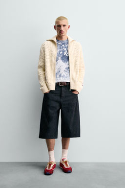 CHAMPION® X ZARA JACQUARD CABLE-KNIT CARDIGAN