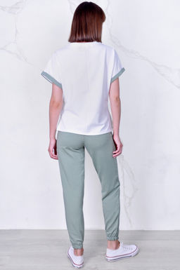 Арт. 2357 Костюм с брюками женский 44-52 (5 шт) Цвет:верх- полынь, низ- полынь - Калинка фото 8