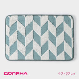 Коврик для ванной и туалета Доляна Ралли, 40?60 см, бирюзовый