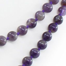 Бусы аметист, круглые 8мм, длинные 114см