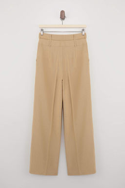 Bej Cift Kemer Detayl? Wide Leg/Genis Paca Pantolon TWOSS26PL00052 - Trendyolmilla фото 2