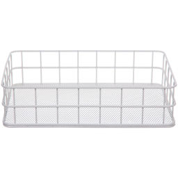 Корзинка металлическая настольная "ЛОФТ ТАМБЛ", цвет белый, 25*16*6см (Лейбл Селфи)